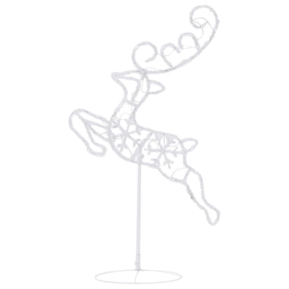 Acrylic Christmas Flying Reindeer & Sleigh 260x21x87cm Blue - OLBRIT