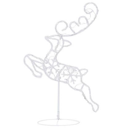 Acrylic Christmas Flying Reindeer & Sleigh 260x21x87cm Blue - OLBRIT