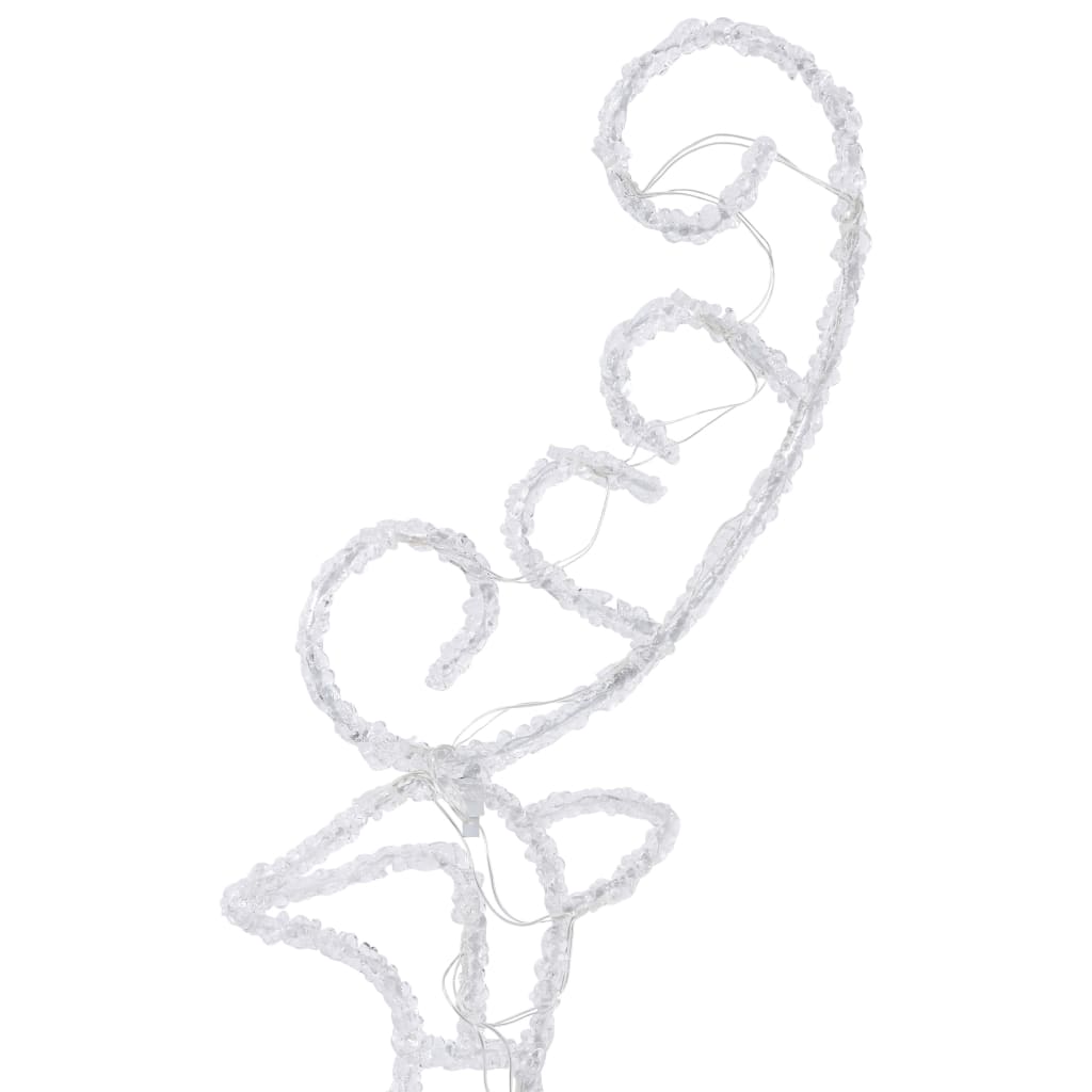 Acrylic Christmas Flying Reindeer & Sleigh 260x21x87cm Blue - OLBRIT