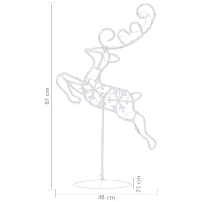 Acrylic Christmas Flying Reindeer & Sleigh 260x21x87cm Blue - OLBRIT