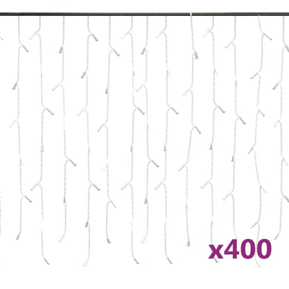 LED Curtain Icicle Lights 10m 400 LED Blue 8 Function - OLBRIT