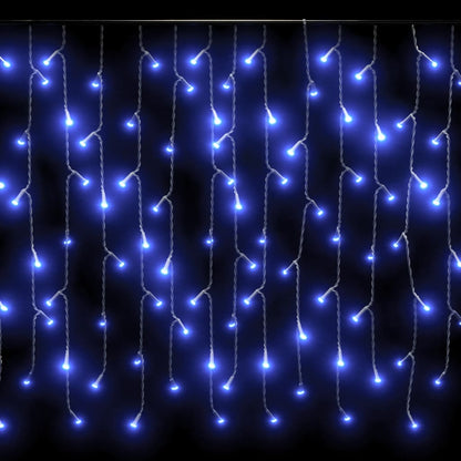 LED Curtain Icicle Lights 10m 400 LED Blue 8 Function - OLBRIT