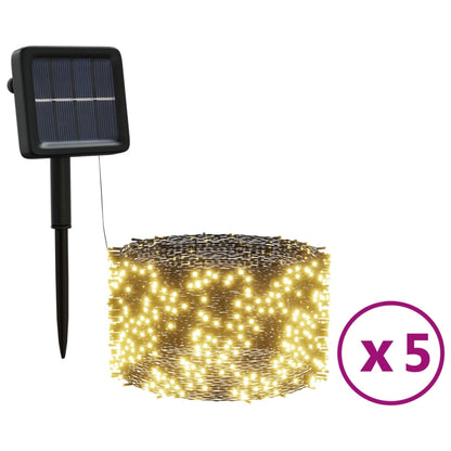 Solar Fairy Lights 5 pcs 5x200 LED Warm White Indoor Outdoor - OLBRIT