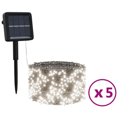 Solar Fairy Lights 5 pcs 5x200 LED Cold White Indoor Outdoor - OLBRIT