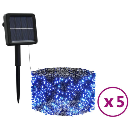 Solar Fairy Lights 5 pcs 5x200 LED Blue Indoor Outdoor - OLBRIT