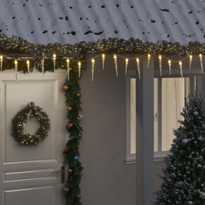 Christmas Icicle Lights 40pcs Warm White Acrylic Remote Control - OLBRIT