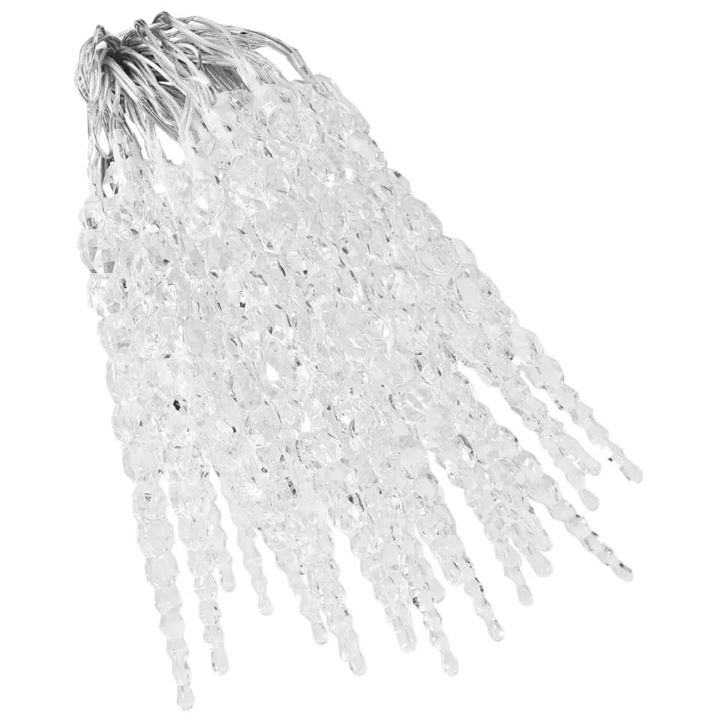 Christmas Icicle Lights 40pcs Cold White Acrylic Remote Control - OLBRIT