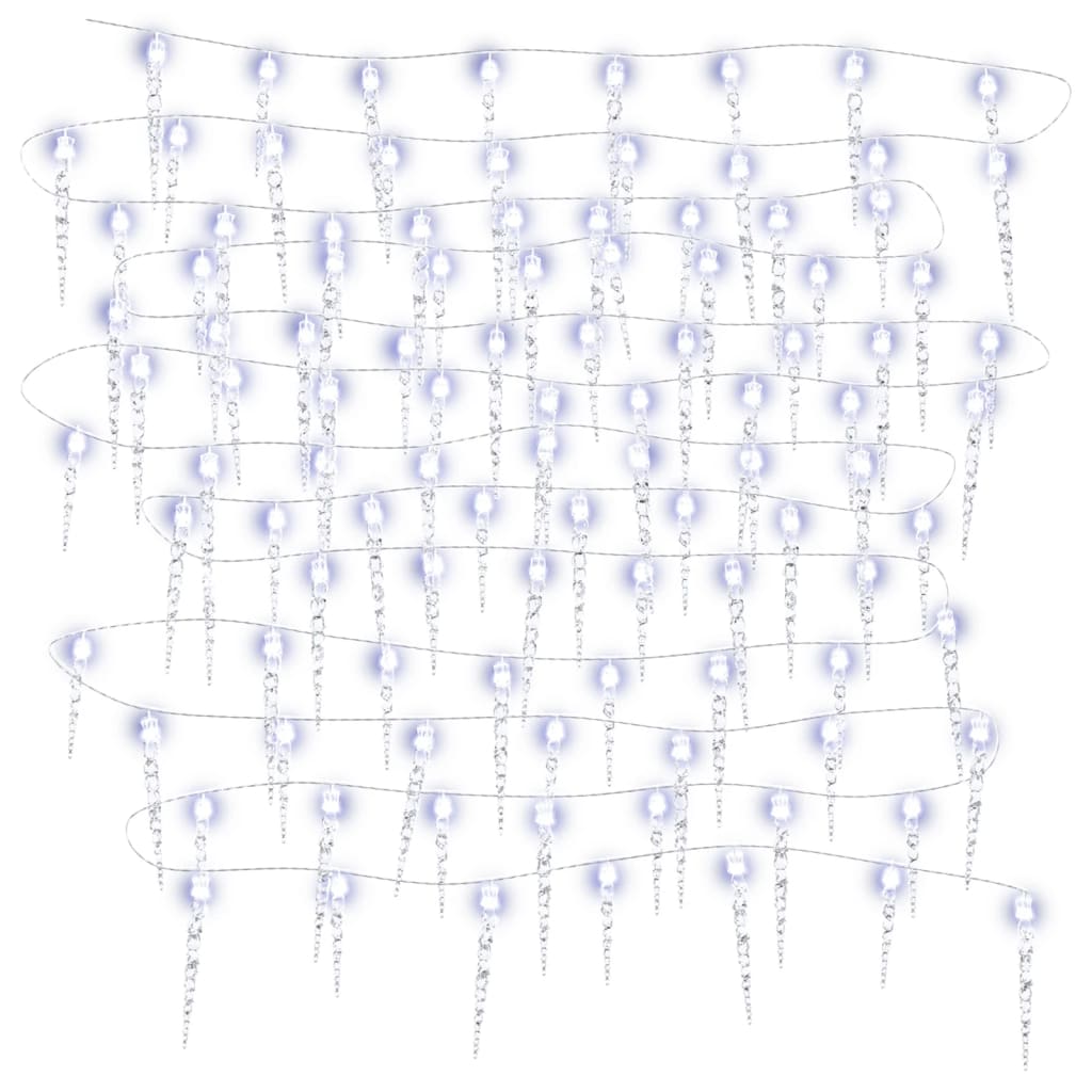 Christmas Icicle Lights 40pcs Cold White Acrylic Remote Control - OLBRIT