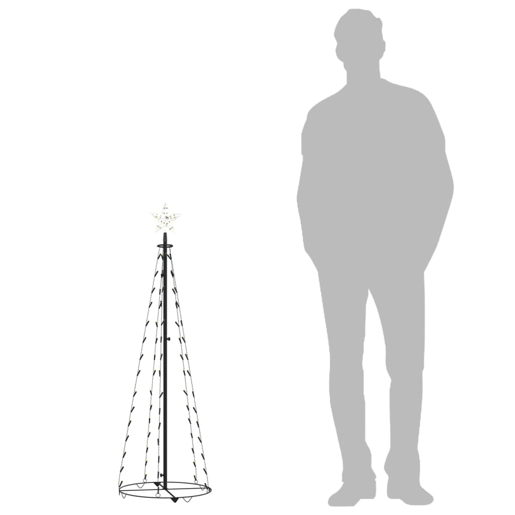 Christmas Cone Tree 70 Warm White LEDs Decoration 50x120 cm - OLBRIT