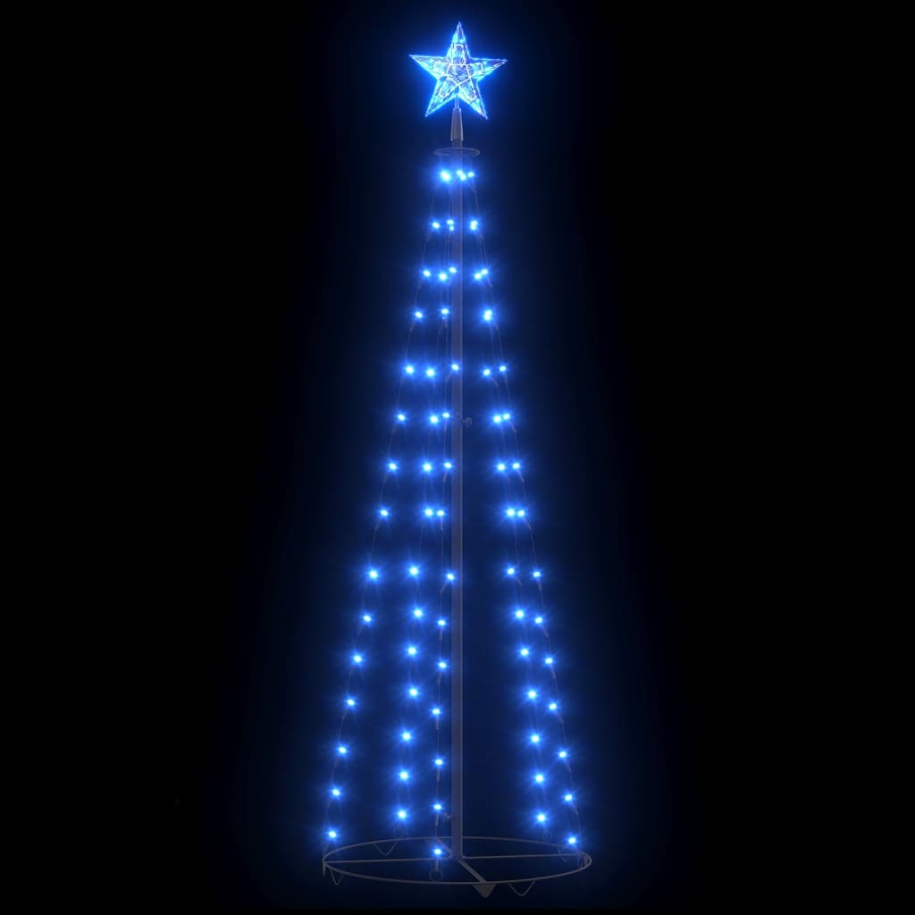 Christmas Cone Tree Blue 84 LEDs Decoration 50x150 cm - OLBRIT