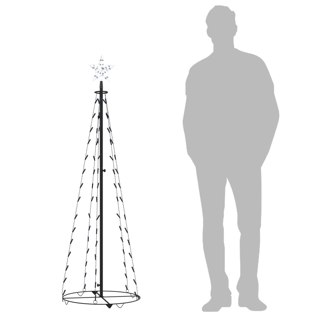 Christmas Cone Tree Blue 84 LEDs Decoration 50x150 cm - OLBRIT