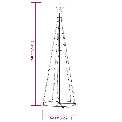 Christmas Cone Tree Blue 84 LEDs Decoration 50x150 cm - OLBRIT