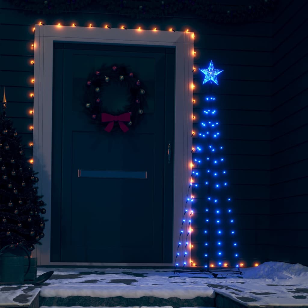 Christmas Cone Tree Blue 84 LEDs Decoration 50x150 cm - OLBRIT