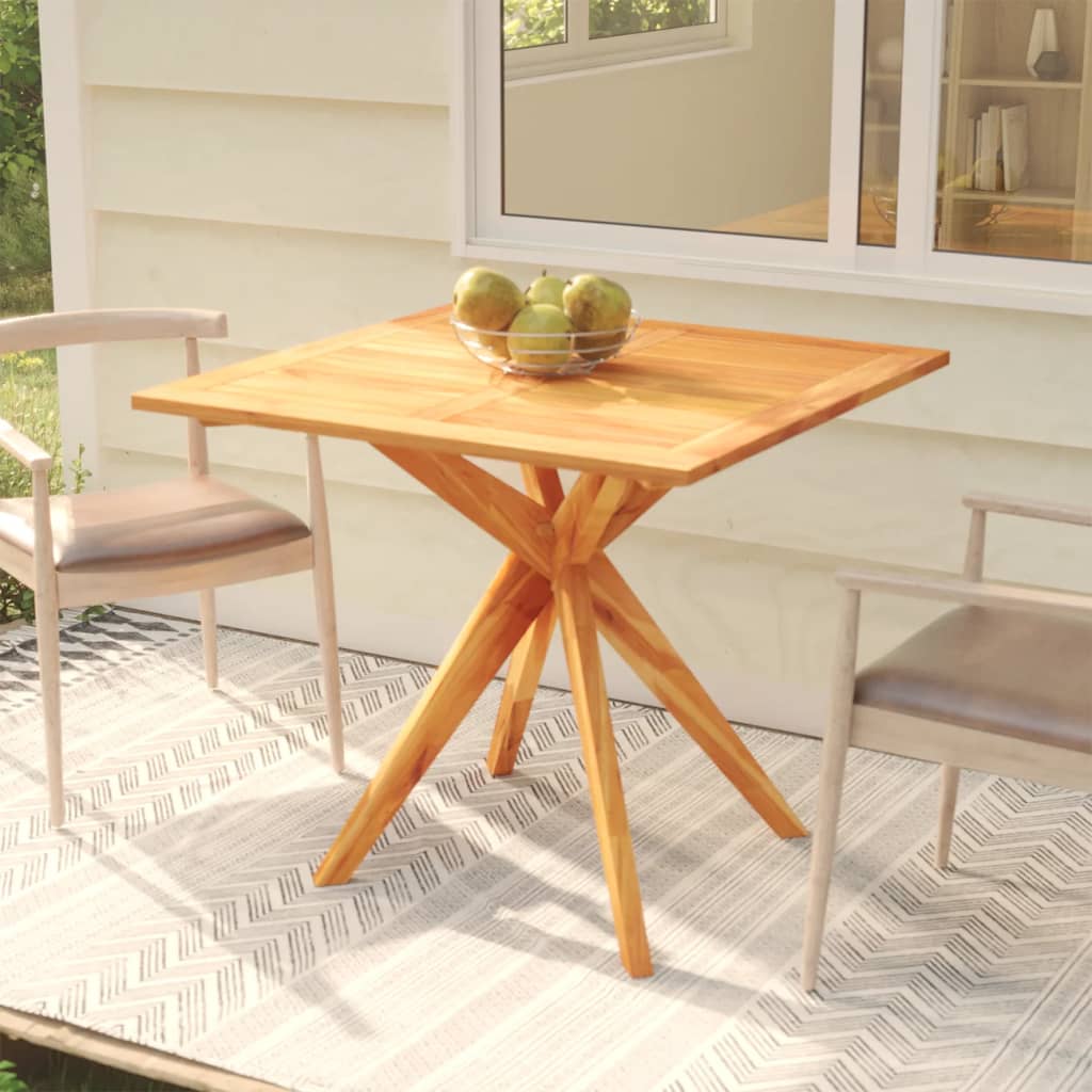 Solid Wood Acacia Garden Table 85x85x75 cm - OLBRIT