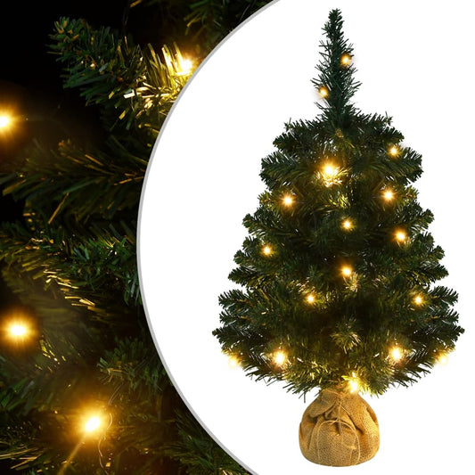 Artificial Pre-lit Christmas Tree with Stands Green 60 cm PVC - OLBRIT