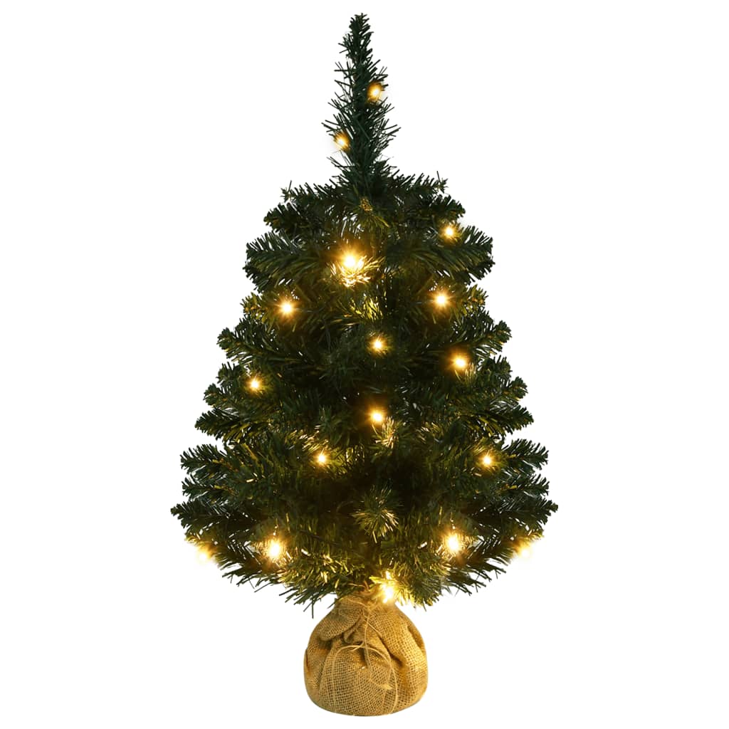 Artificial Pre-lit Christmas Tree with Stands Green 60 cm PVC - OLBRIT