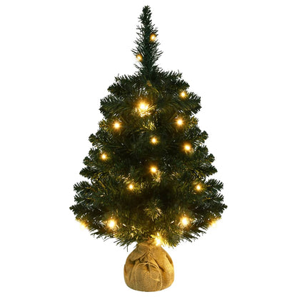 Artificial Pre-lit Christmas Tree with Stands Green 60 cm PVC - OLBRIT