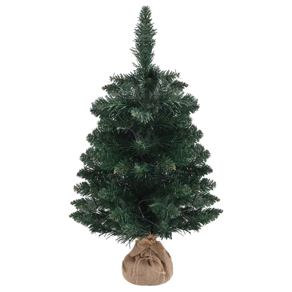 Artificial Pre-lit Christmas Tree with Stands Green 60 cm PVC - OLBRIT
