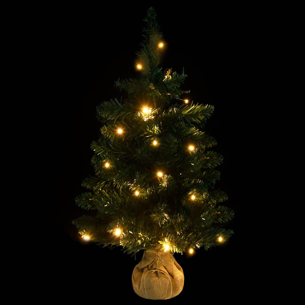 Artificial Pre-lit Christmas Tree with Stands Green 60 cm PVC - OLBRIT
