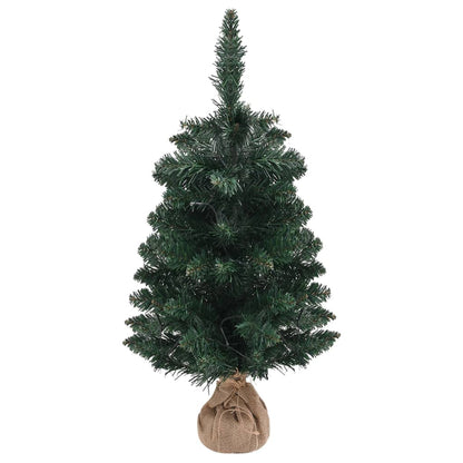 Artificial Pre-lit Christmas Tree with Stands Green 90 cm PVC - OLBRIT