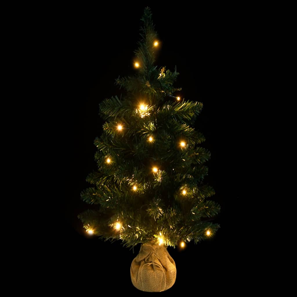 Artificial Pre-lit Christmas Tree with Stands Green 90 cm PVC - OLBRIT