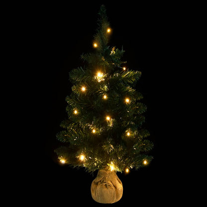 Artificial Pre-lit Christmas Tree with Stands Green 90 cm PVC - OLBRIT