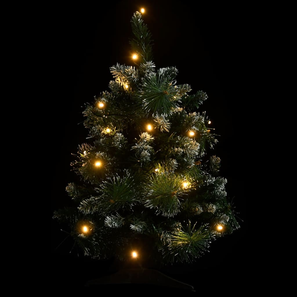 Artificial Pre-lit Christmas Tree with Stands Green 60 cm PVC - OLBRIT