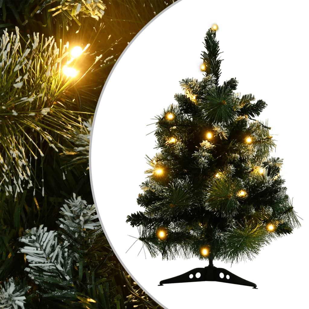 Artificial Pre-lit Christmas Tree with Stands Green 60 cm PVC - OLBRIT