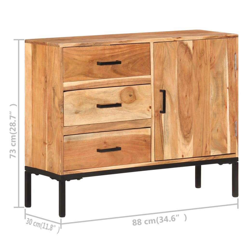 Sideboard 88x30x73 cm Solid Acacia Wood - OLBRIT