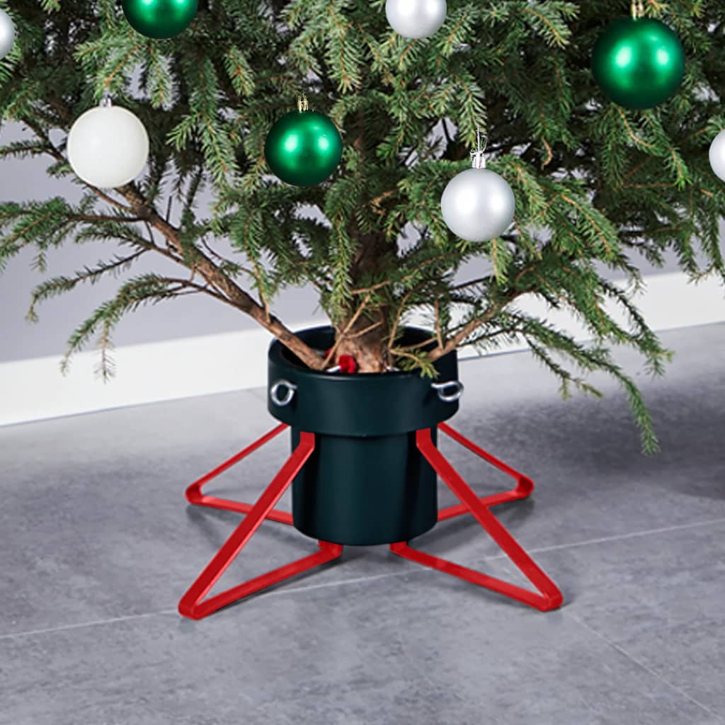 Christmas Tree Stand Green and Red 46x46x19 cm - OLBRIT