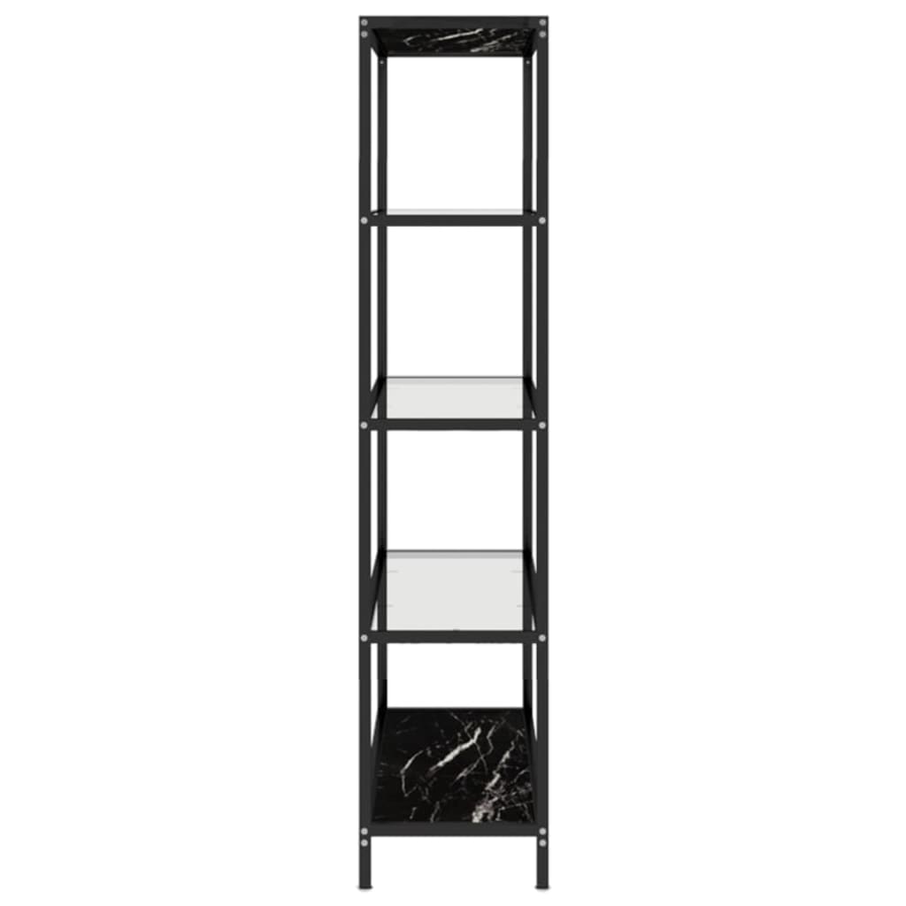 Shelf Black Marble and Transparent 100x36x168 cm Tempered Glass - OLBRIT