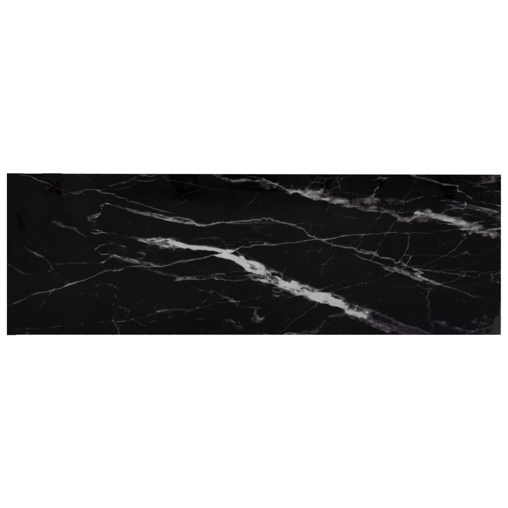 Shelf Black Marble and Transparent 100x36x168 cm Tempered Glass - OLBRIT