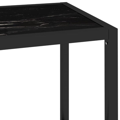 Shelf Black Marble and Transparent 100x36x168 cm Tempered Glass - OLBRIT