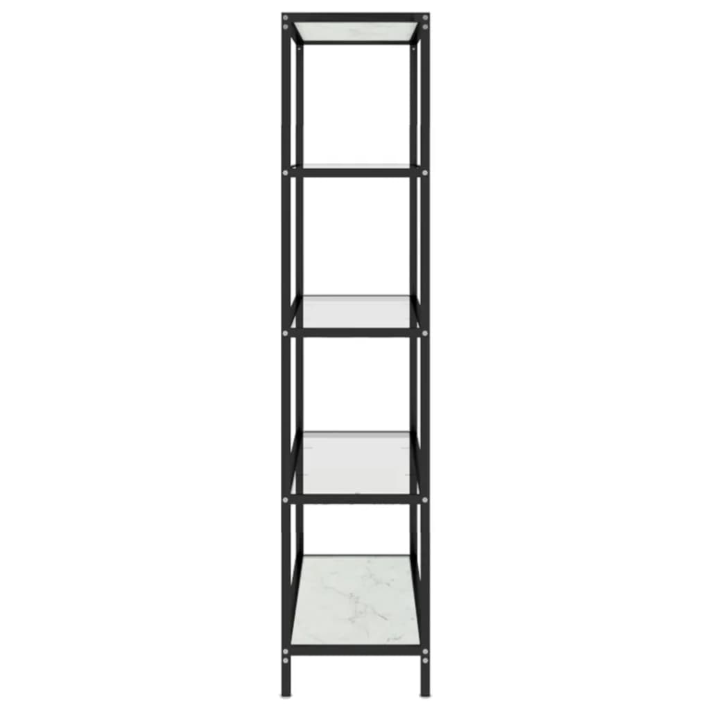 Shelf White Marble and Transparent 100x36x168 cm Tempered Glass - OLBRIT