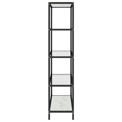 Shelf White Marble and Transparent 100x36x168 cm Tempered Glass - OLBRIT