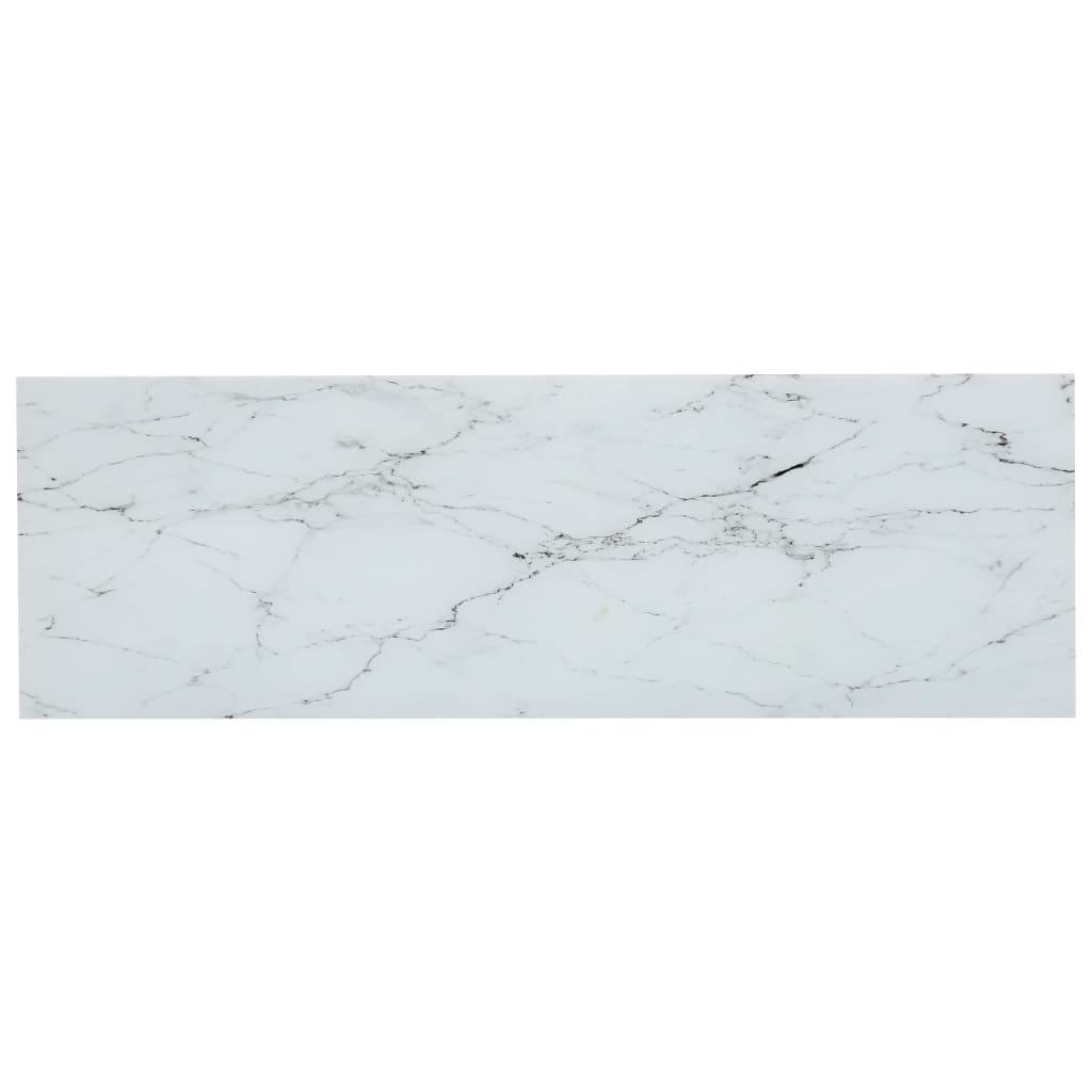 Shelf White Marble and Transparent 100x36x168 cm Tempered Glass - OLBRIT