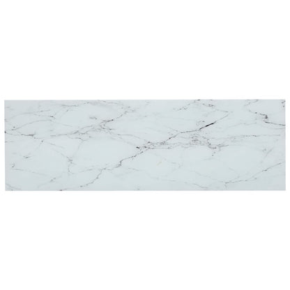 Shelf White Marble and Transparent 100x36x168 cm Tempered Glass - OLBRIT