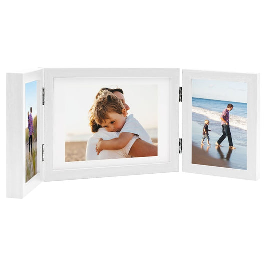 Trifold Photo Frame Collage White 22x15 cm+2x - OLBRIT