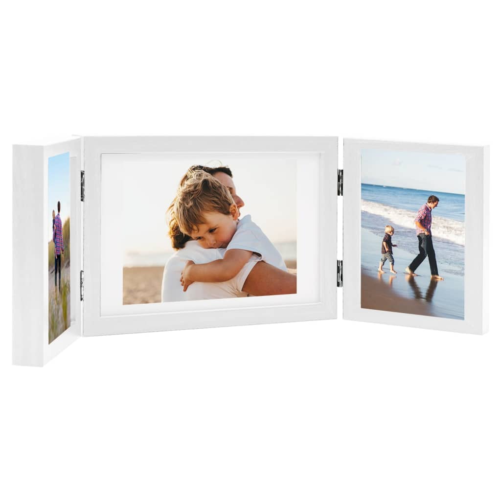 Trifold Photo Frame Collage White 28x18 cm+2x - OLBRIT