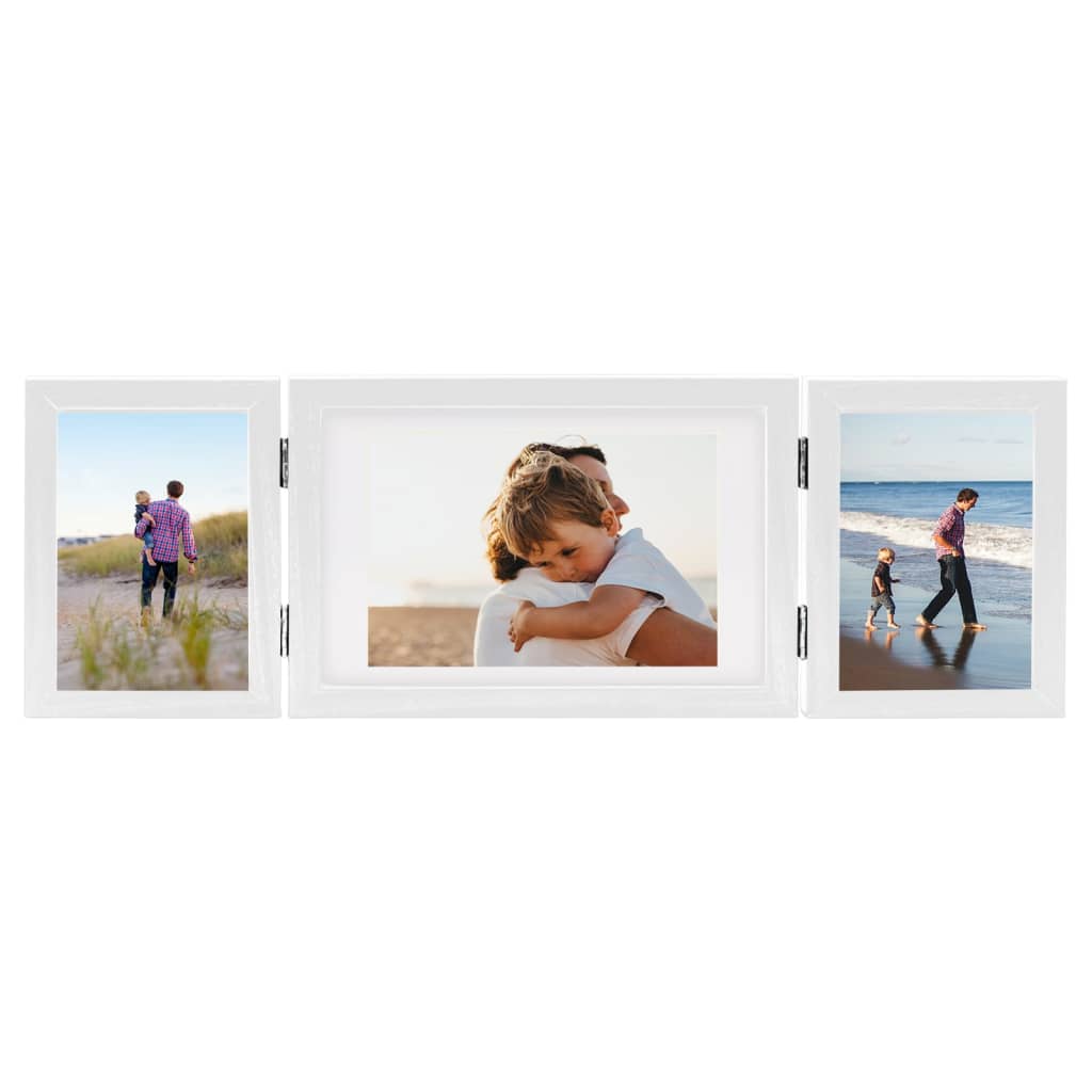 Trifold Photo Frame Collage White 28x18 cm+2x - OLBRIT