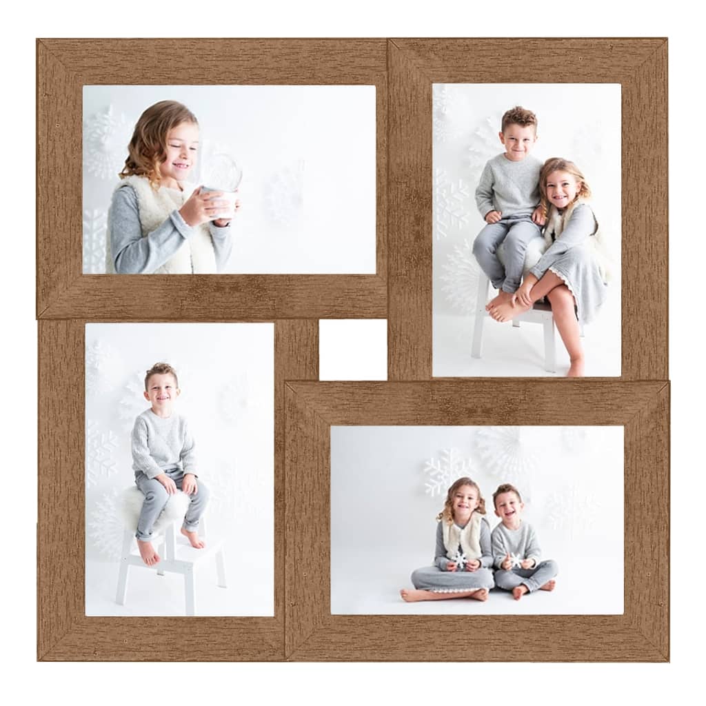 Collage Photo Frame for 4x(10x15 cm) Picture Light Brown MDF - OLBRIT