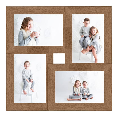 Collage Photo Frame for 4x(10x15 cm) Picture Light Brown MDF - OLBRIT