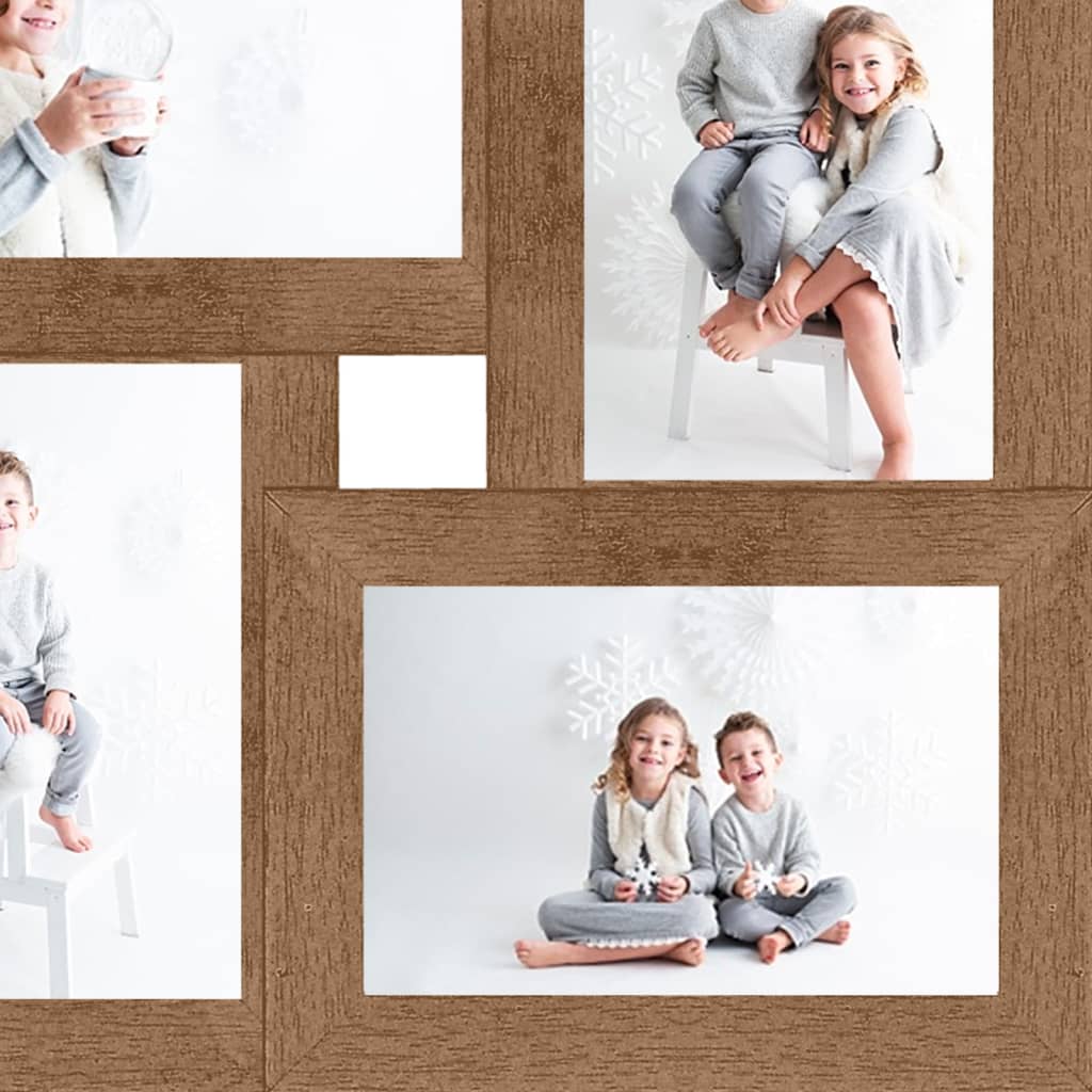 Collage Photo Frame for 4x(10x15 cm) Picture Light Brown MDF - OLBRIT