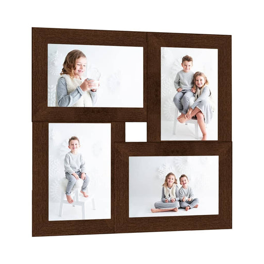 Collage Photo Frame for 4x(10x15 cm) Picture Dark Brown MDF - OLBRIT