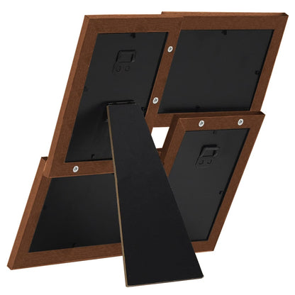 Collage Photo Frame for 4x(10x15 cm) Picture Dark Brown MDF - OLBRIT