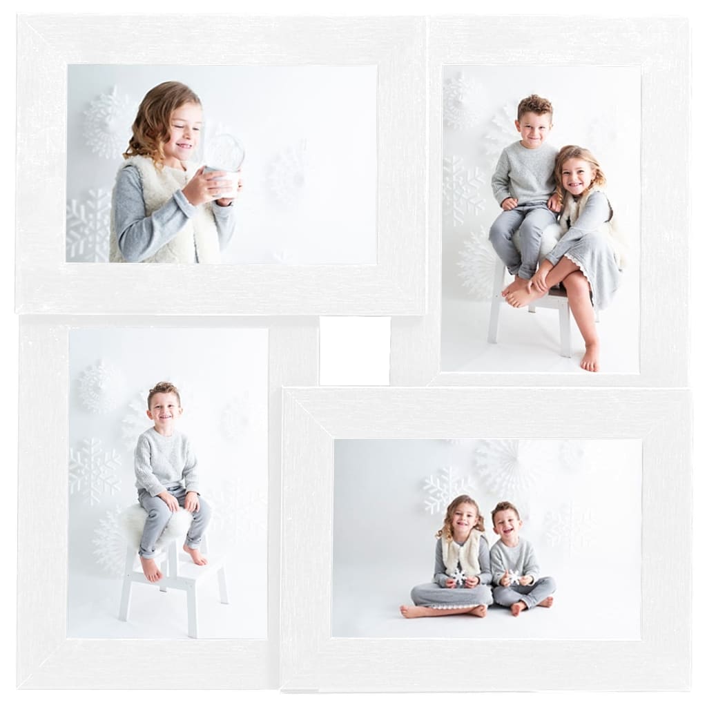 Collage Photo Frame for 4x(13x18 cm) Picture White MDF - OLBRIT