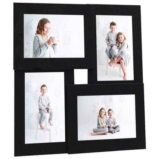 Collage Photo Frame for 4x(10x15 cm) Picture Black MDF - OLBRIT