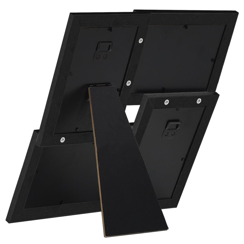 Collage Photo Frame for 4x(10x15 cm) Picture Black MDF - OLBRIT