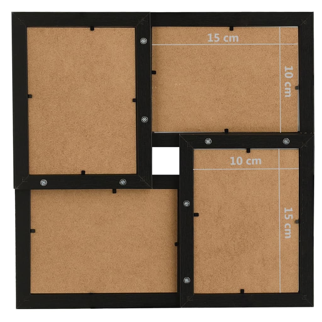 Collage Photo Frame for 4x(10x15 cm) Picture Black MDF - OLBRIT