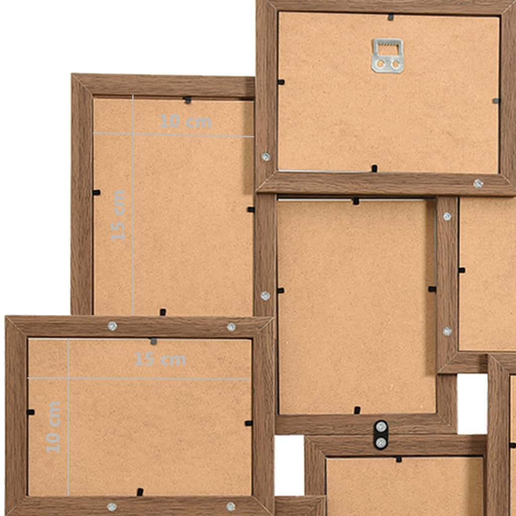 Collage Photo Frame for 10x(10x15 cm) Picture Light Brown MDF - OLBRIT